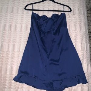 Tie front navy dress